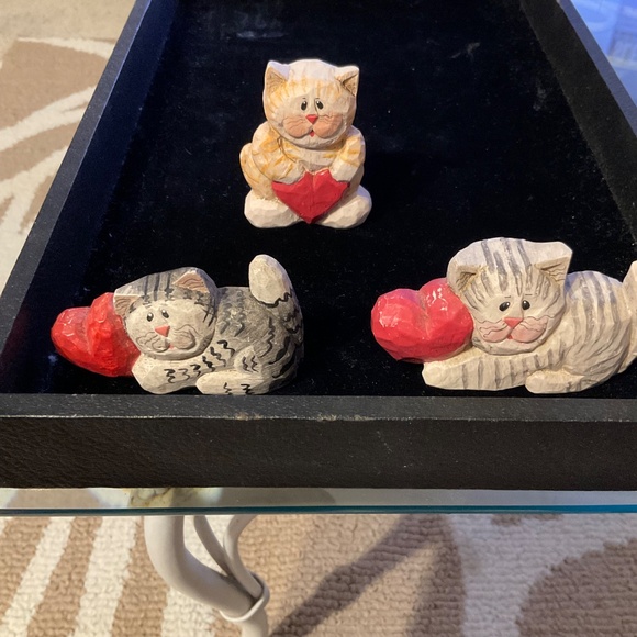 VTG Midwest of Canon Falls Resin Kitty Cats With Red Hearts ❤️ 3 Total - Picture 10 of 11